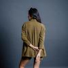 Women’s Olive Cotton 2pcs Set Casual Oversized Shirt Shorts Set Summer Outfit for Travel Lounge Wear Daily Wear