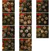 6Pcs Wooden Base Wooden Christmas Ornaments Set  Art Xmas Hanging Decor  Wall Decoration