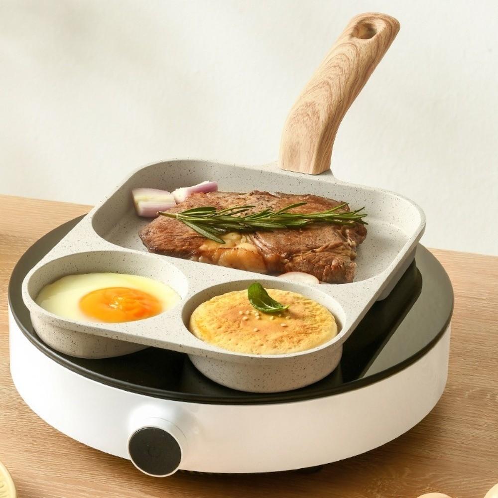 Multi-Section Breakfast Frying Pan 3 In1 Cookware Steak Pot Egg Frying Pan  Breakfast Preparation