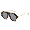 Vintage Patchwork Ins Popular Fashion Oversized Pilot Sunglasses Women Shades UV400 Retro Gradient Men Blue Green Sun Glasses