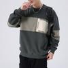 Autumn And Winter American Retro Splicing Long-Sleeved Sweater Men'S Loose Large Size Casual Trendy Brand Round Neck Pullover Tide