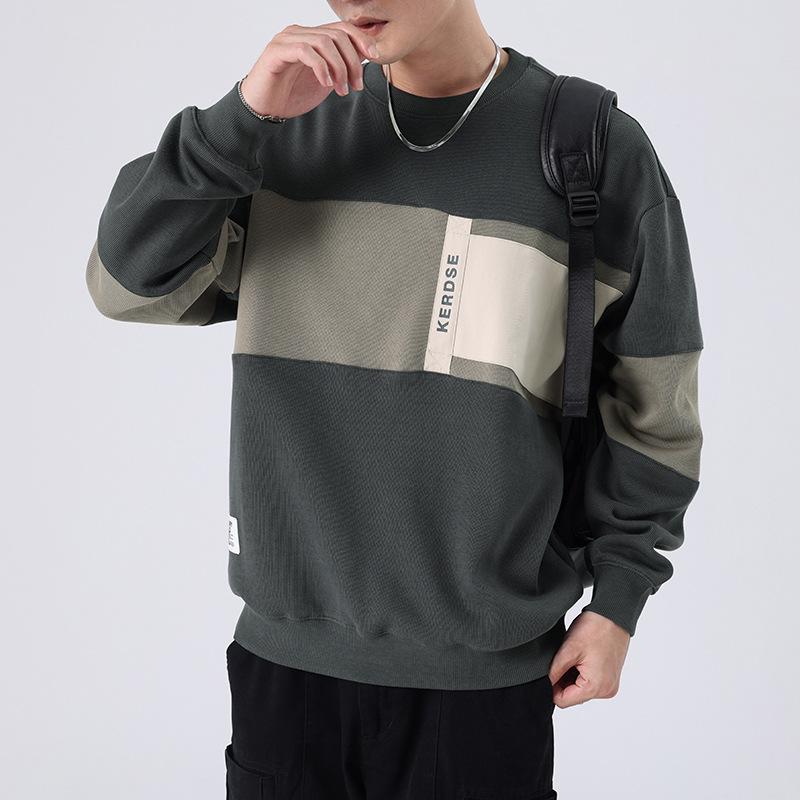 Осенне-зимний американский ретро-сращивающий свитер с длинными рукавами — фото 3