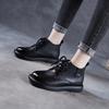 Kurze Lederstiefel Damen Plateau Martin Stiefel Herbst und Winter Dicke Ferse Damenstiefel Lederschuhe Frühling und Herbst Vielseitige Einzelstiefel