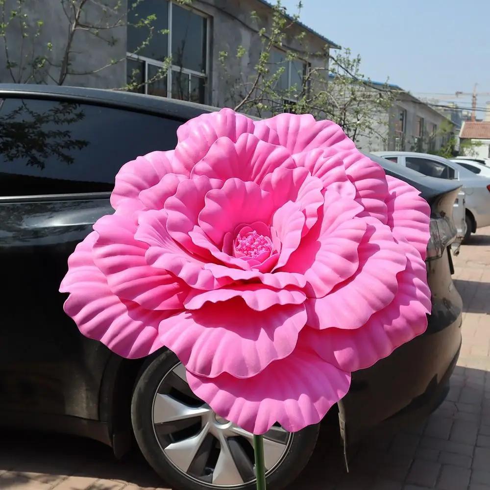 30/40/50cm Gigantyczna Główka Kwiatu Róży Błyszcząca Dekoracja Imprezowa Aranżacja Sztuczna Piankowa Róża Dekoracja Ślubna moda Sztuczne Kwiaty