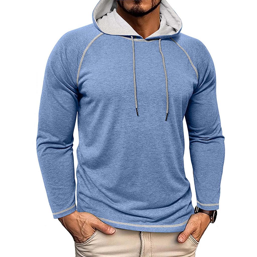 Men's Hooded Pullover Long Sleeved T-shirt Sports Top