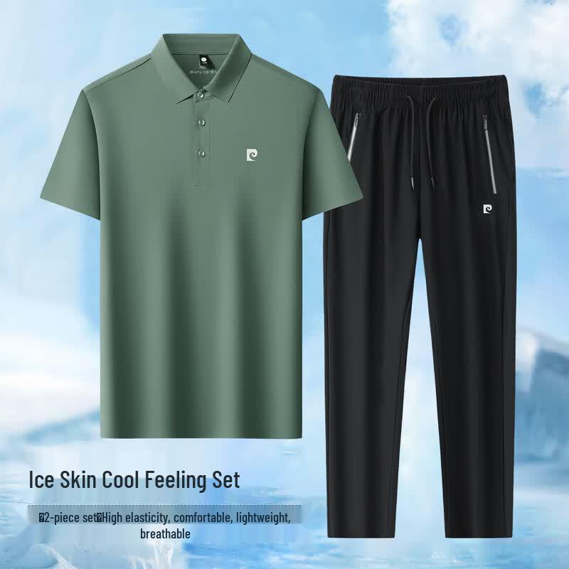 Pierre Cardin Men s Cool & Breathable Summer Outdoor Sports Casual Short Sleeve Set 3XL