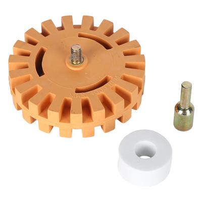 Disque Gomme Nettoyant Adhésif 4 pouces Outil Pneumatique de Dépose d'Autocollants et Adhésifs de Voiture avec Adaptateur