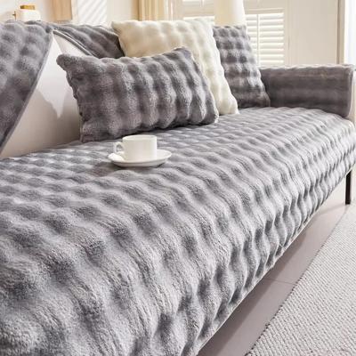 Verdickter Plüsch-Sofabezug für Wohnzimmer Rutschfeste Sofamatten Winterwarmer Flanell Superweiche Couchkissen Überwürfe Heimdekor