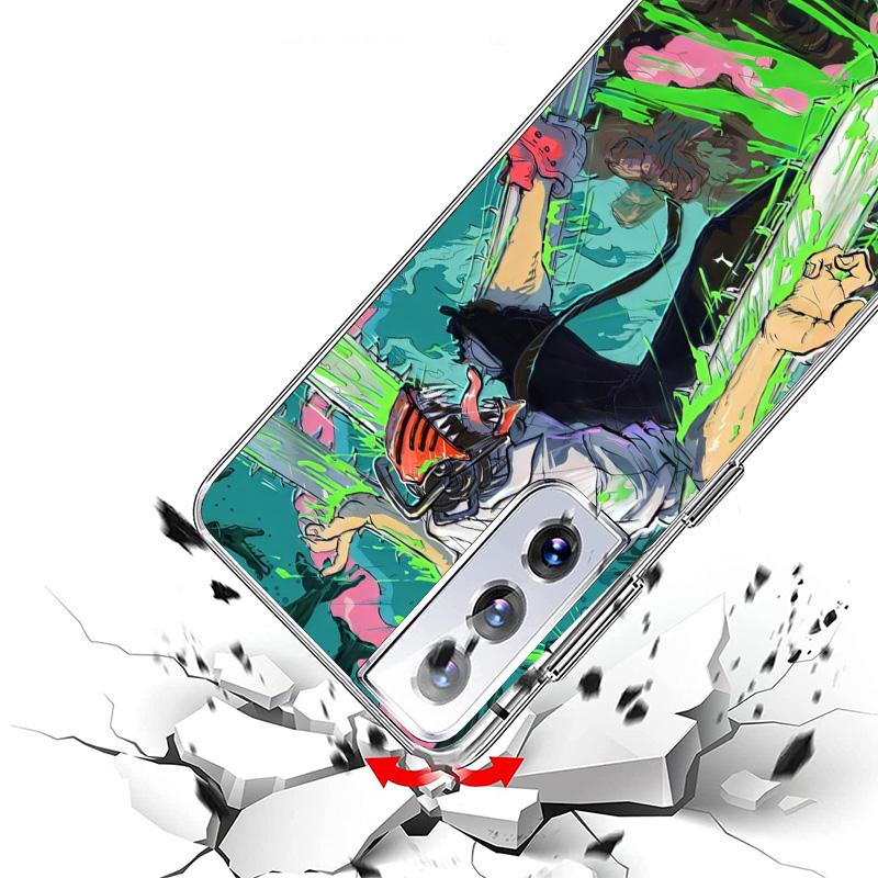 Anime Chainsaw Phone Case For Samsung Galaxy S24 S25 Edge S26 Ultra S23 S22 S21 Plus S20 FE + Personalized Print Cover Galaxy S2