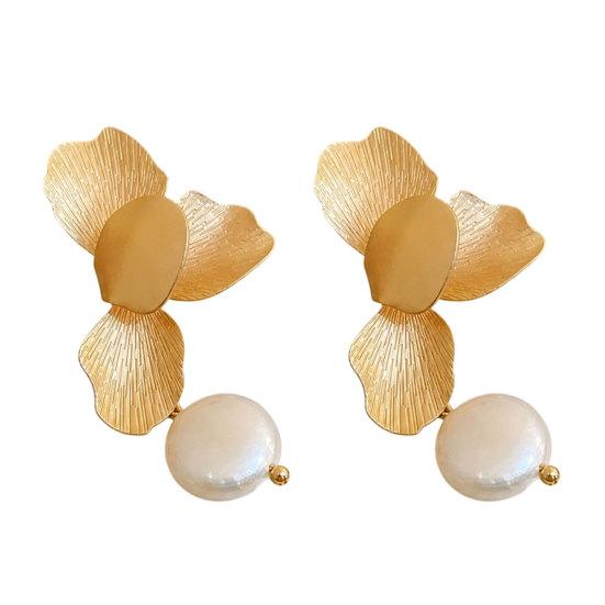 1 Pair Irregular Petals Earrings for Women Large Statement Dangle Earrings