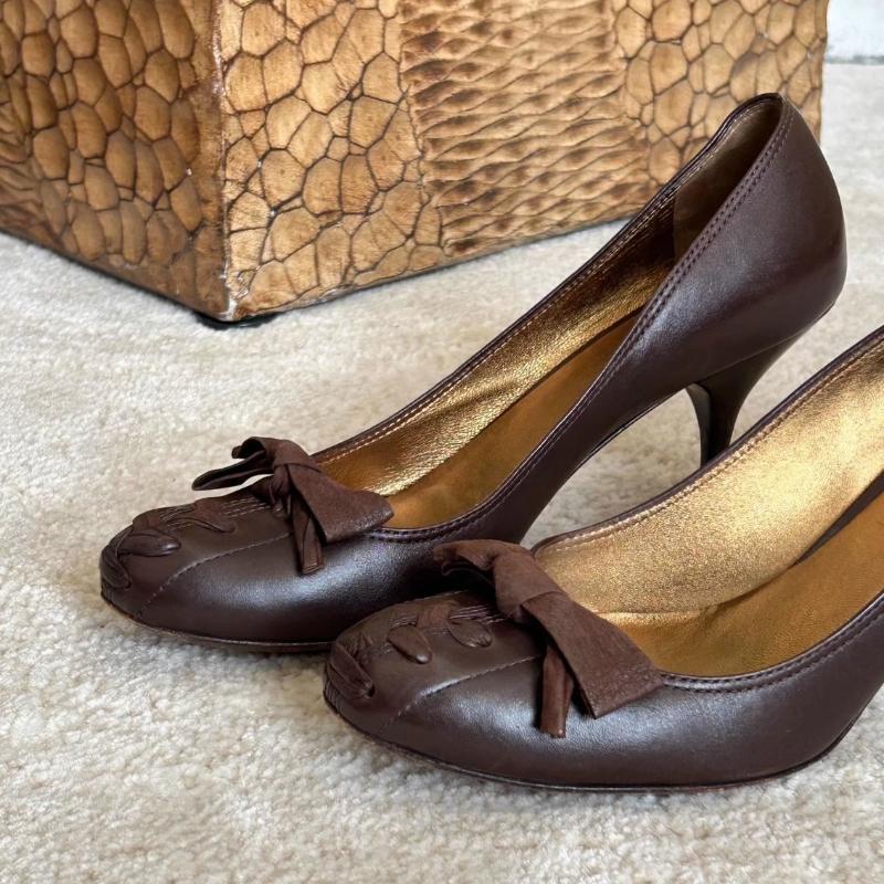 Retro Round Toe Elegant High Heels Ladies Cross Straps Shallow Fashion Designer Party Dress Shoes Women Pumps Zapatos De Mujer