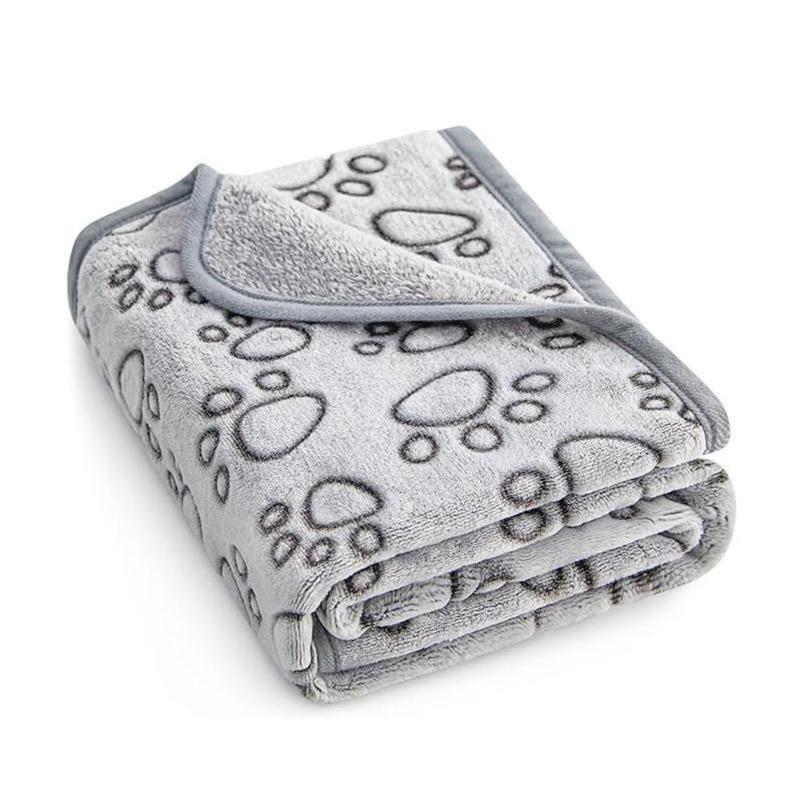

Cartoon Cute Paw Pattern Dog Sleeping Blanket Super Soft Plush Pet Blanket Warm Cuddle Blanket for Dogs Cats Puppy Throws Blanket for Couch Sofa Bed 76x52cm серый
