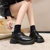 Lace-up Leather Shoes, Women's Loafers, New Versatile and Gentle Thick-soled Height-increasing Shoes