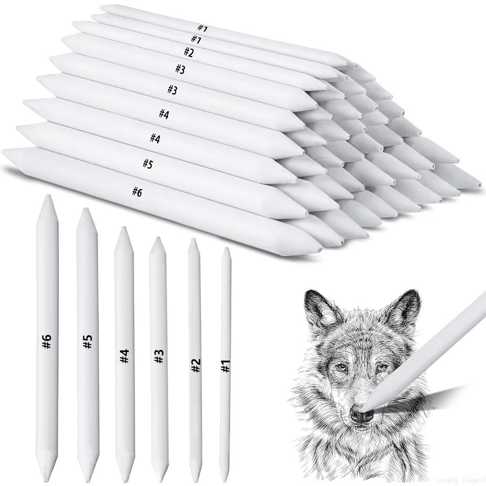 6/12/48Pcs Blending Stump and Tortillions, Paper Art Blenders, Art Pencils, Drawing Pencils for Student Sketch Drawing Tools