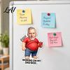 Zachte Buik Koelkastmagneet Papa met Buik Stressverlichter Knijp Notitiehouder Koelkastmagneet Foto voor Keukendecor