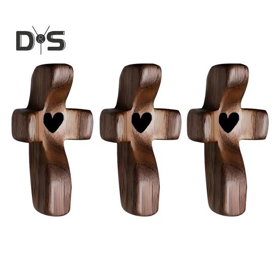 Handcrafted Wooden Fidget Cross Pocket Prayer Cross Fingertip Stress Relief Cross Gadget for Clutching Clinging And Praying Encouragement Gift