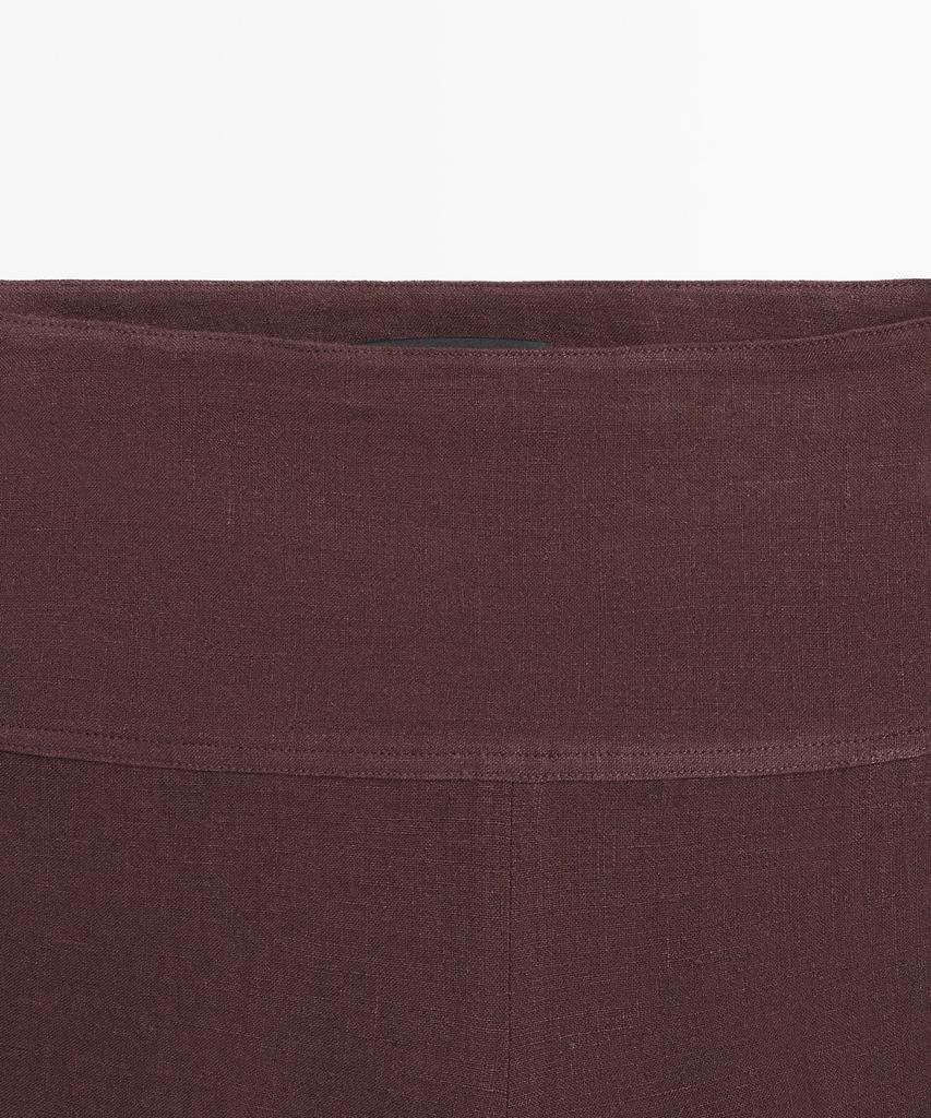 Masimodutti 100% Linen Mid-Rise Flare Pants