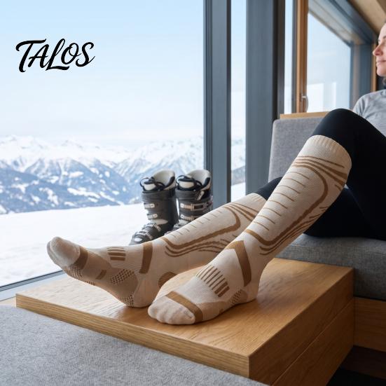 No Slip Snow Boot Socks Cotton Ski for Women, Thickened Thermal Snowboard Socks, Comfortable Pressure Relief Compression Skiing Calf Winter Sports and