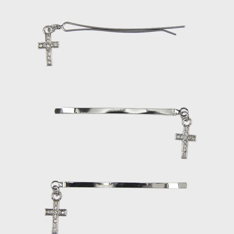 

Eireve PETITE CROSS HAIRCLIP SET (3PCS) silver metal