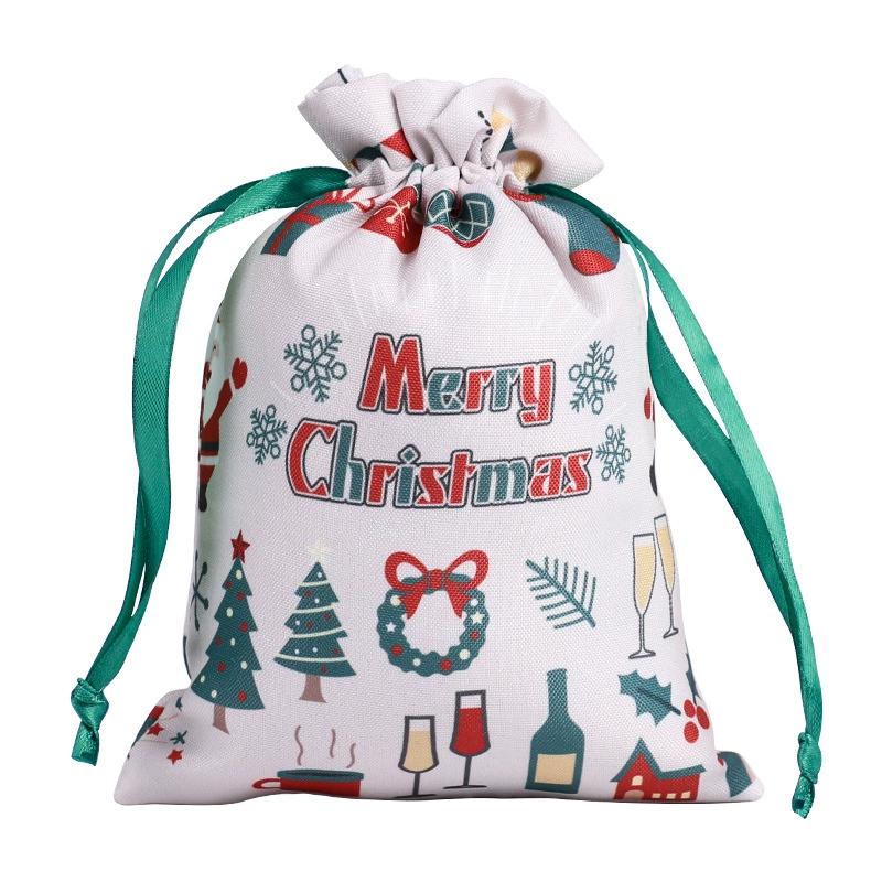 Christmas Velvet Bags Drawstring Pouch Candy Snack Gifts Bag for Xmas New Year Party Bracelet Jewelry Packaging Storage Bag