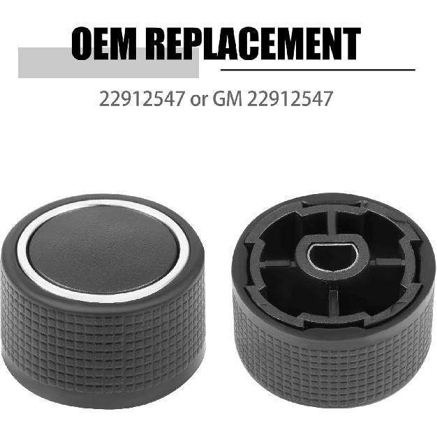 VOFONO Rear Radio Audio Volume Control Knobs 2PCS, Stereo Knob Buttons Replacement for 07-13 Chevy Chevrolet Silverado GMC Acadia Sierra Denali Yukon