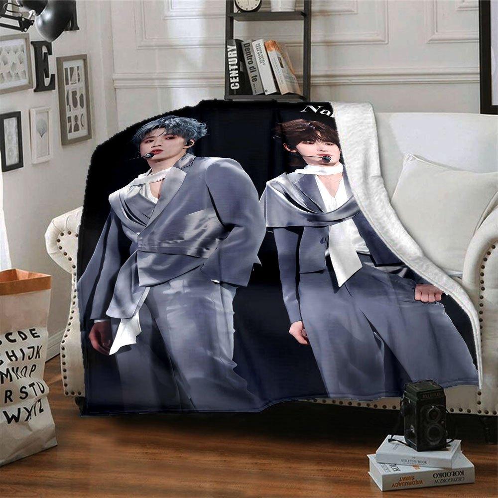 Stylish Duo In Silver Suits Gift Customizable Blanket Personalized Text Comfortable Throw For Sofa Couch Office Bed Picnics All Season Use Modern