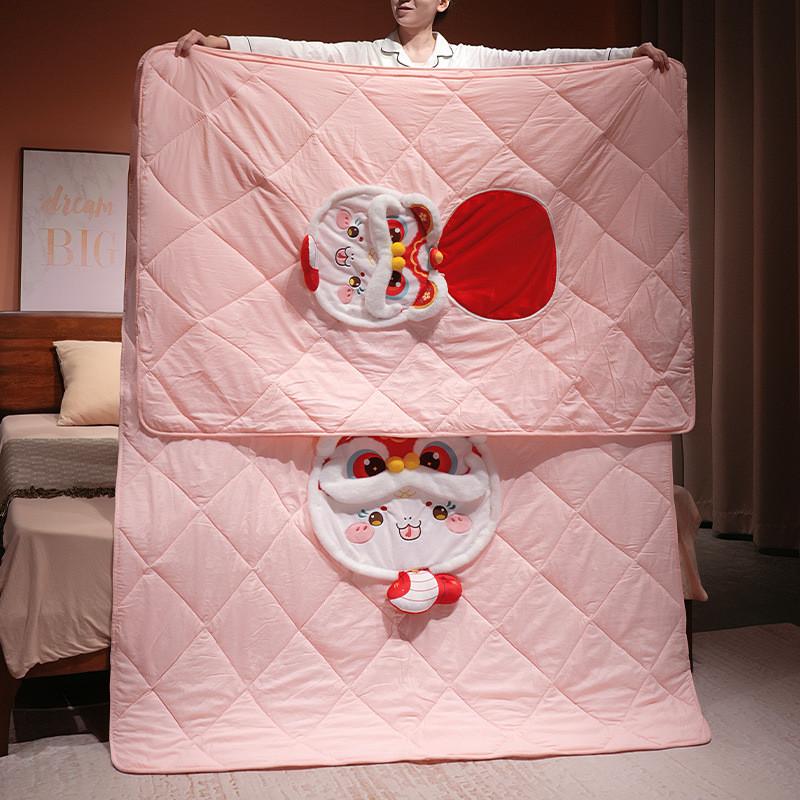 Year Of The Snake Mascot Lion Dance Snake 2in1 Throw Pillow Quilt Gift Blanket