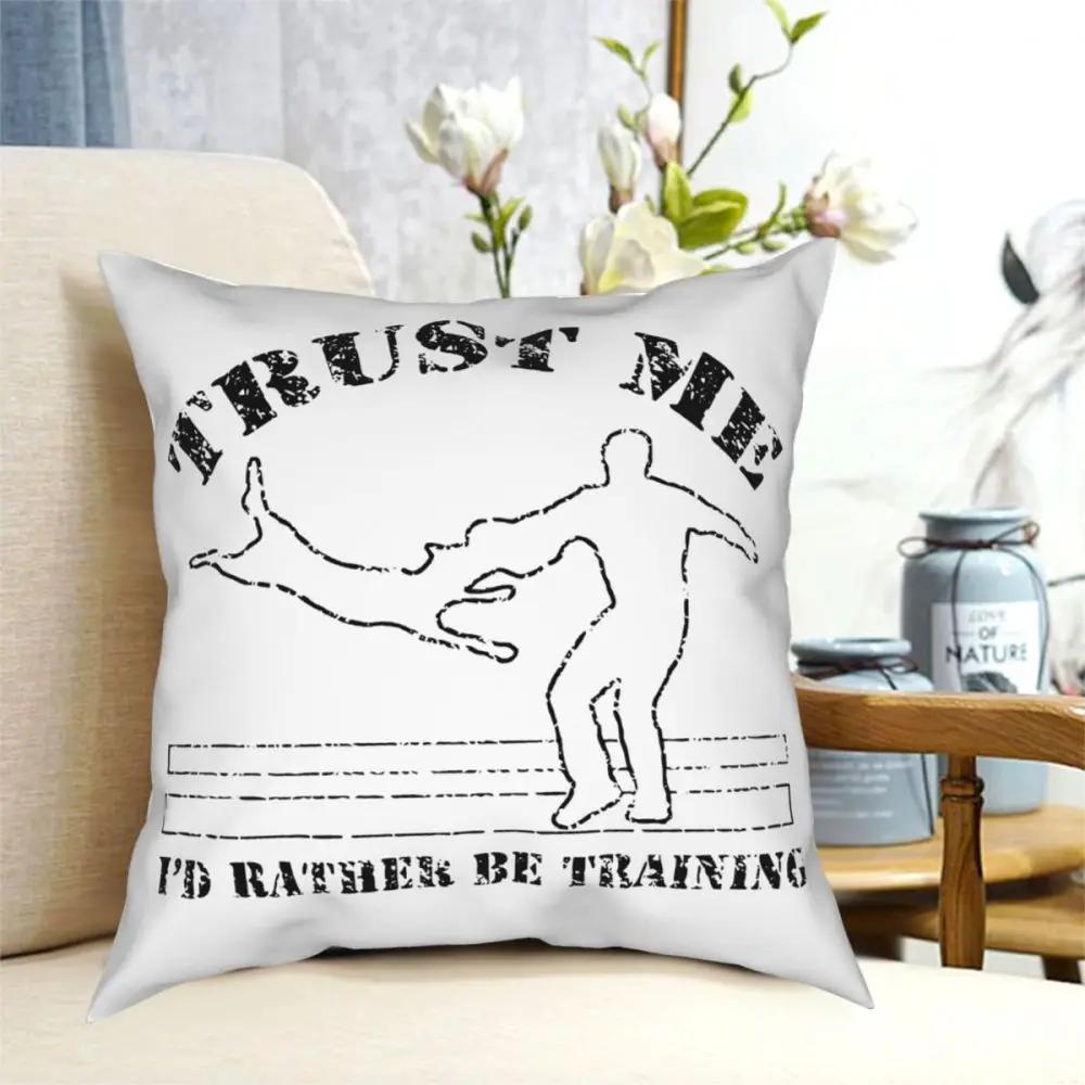 Trust Me I'd Rather Be Training Square Pillow Case Polyester Cushions for Sofa Malinois Belgian Dog Awesome Cushion Covers