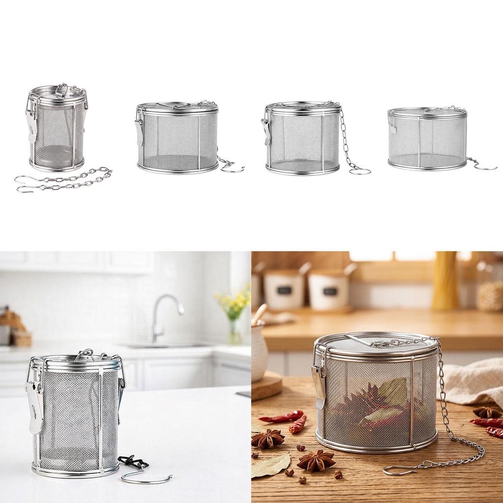 Fine Mesh Seasoning Ball Strainer Stainless Steel Spice Basket Kitchen Tea Infuser for Loose Leaf