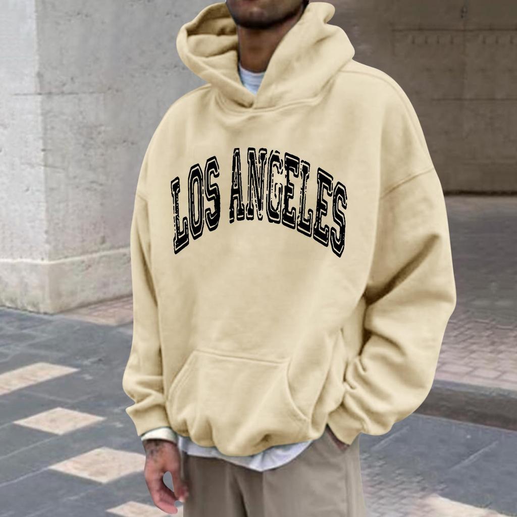 Heren losvallende hoodie met print
