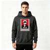 Anime Gojo Printed Men Pullover Hoodie, Casual Long Sleeve Black Hooded Sweatshirt for Daily Wear