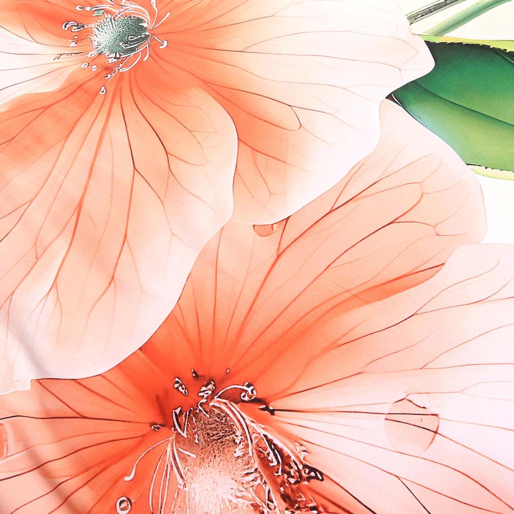Pillowcase 40x40 cotton satin DIGITAL PRINT large flower background cream color