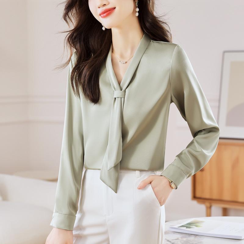 Camicia Formale da Donna a Maniche Lunghe in Seta di Gelso per Primavera/Autunno 2025