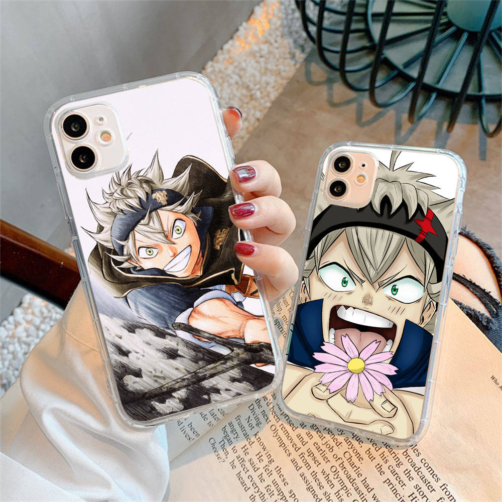 Hülle für Samsung A04 A14 A23 A34 A54 M23 M33 M52 M53 Realme 10 9 C30S C35 C55 VIVO Y02S Y21 Y51 X80 Pro Transparente Hülle WI84 Black Clover Asta