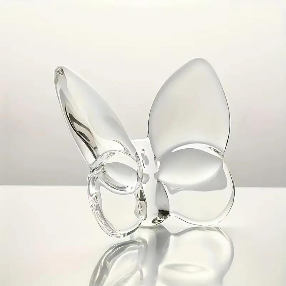 Crystal Desktop Decoration Glass Table Ornaments Elegant Butterfly Figurine  Home Office
