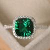 Sølvbelagte Ringer for Kvinner Rubin Smaragd Safir Smykker Bryllup Forlovelsesring Engros Størrelse 6-10