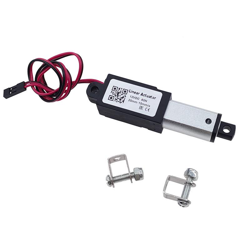 Micro Linear Actuator DC 12V Motor 10/15/20/25mm Stroke Mini Electric Push Rod Putter for Remote Controls Home Automation 20mm stroke
