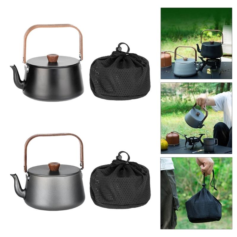 Portable Teapot Aluminum Alloys Camp Teas Coffee Pots Outdoor Hiking Water Boilers Camping Kettle Heat Water Teas Pots