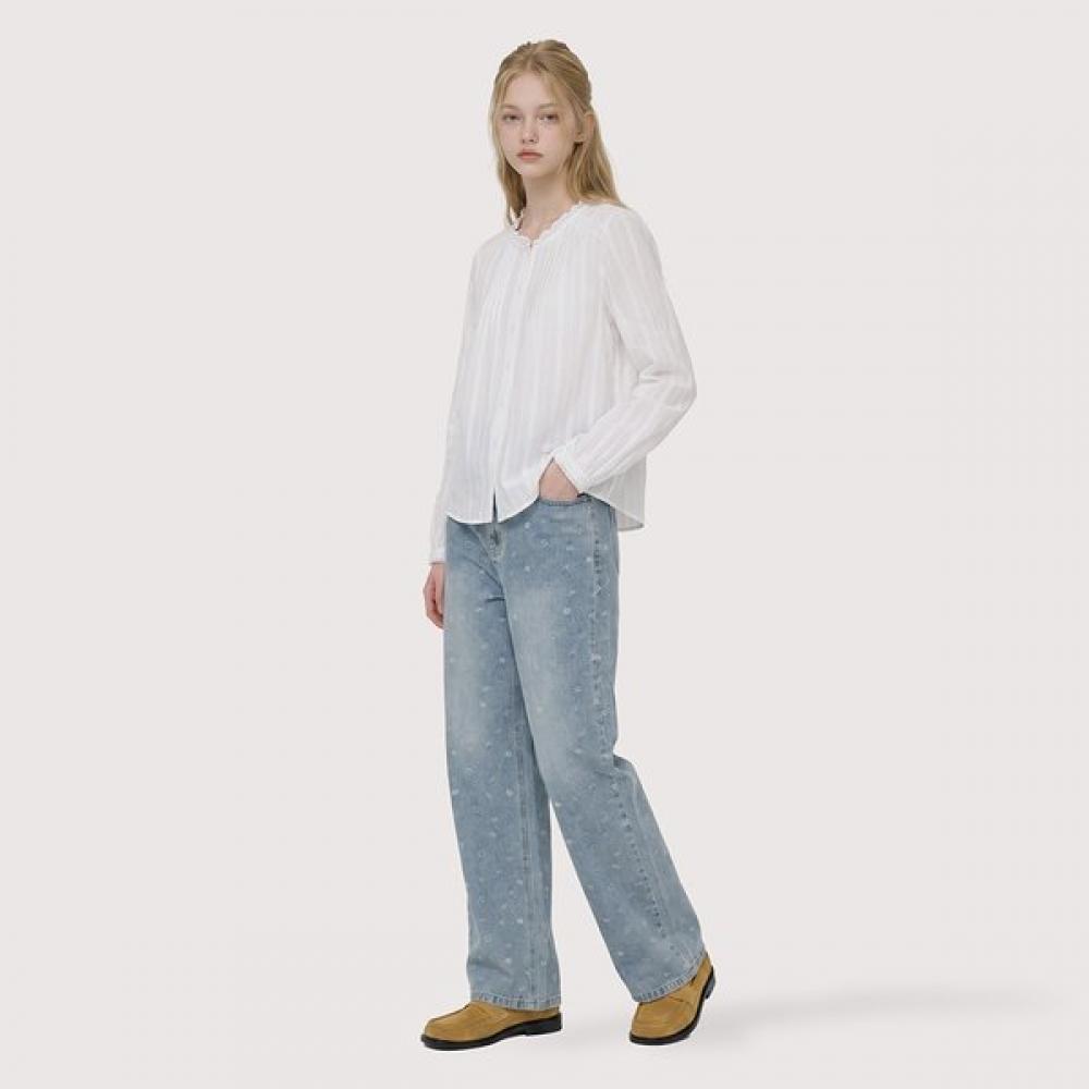 Thursday Island Jacquard Straight Fit Denim Pants T266mje139w