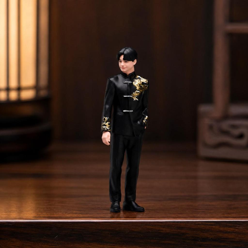 Hand-Painted Resin Figurine Decorative Chineseinfluenced Formal Clothing