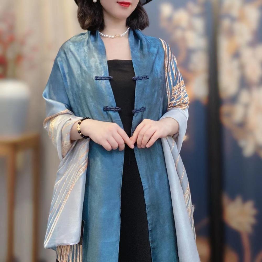Sun Protection Silk Scarf Headscarf Thin Temperament Cardigan  For Women Lady Girl