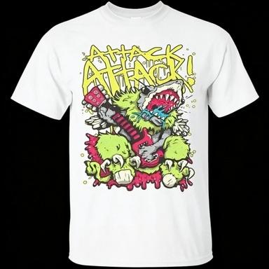 Attack Metal Rock Band Print Pattern TShirt Casual Streetwear for Unisex and Women (Universal Fit)