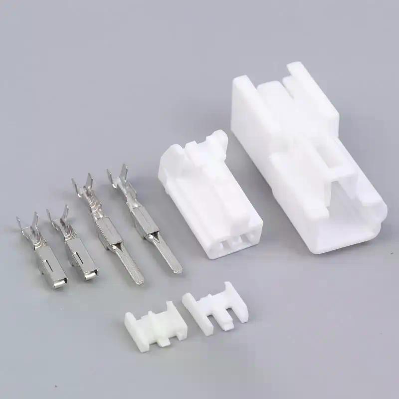 1 Set 2 Pin Electric Ventilation Seat Connector Motor Anti-Theft Device Window White Male Female Plug DJ7026A-2.2-11/21