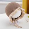 Autumn And Winter Baby Warm Lace Baby Knitted Hat Knitted Thickened Baby Ear Protection Hat Baby Knitted Hat Baby