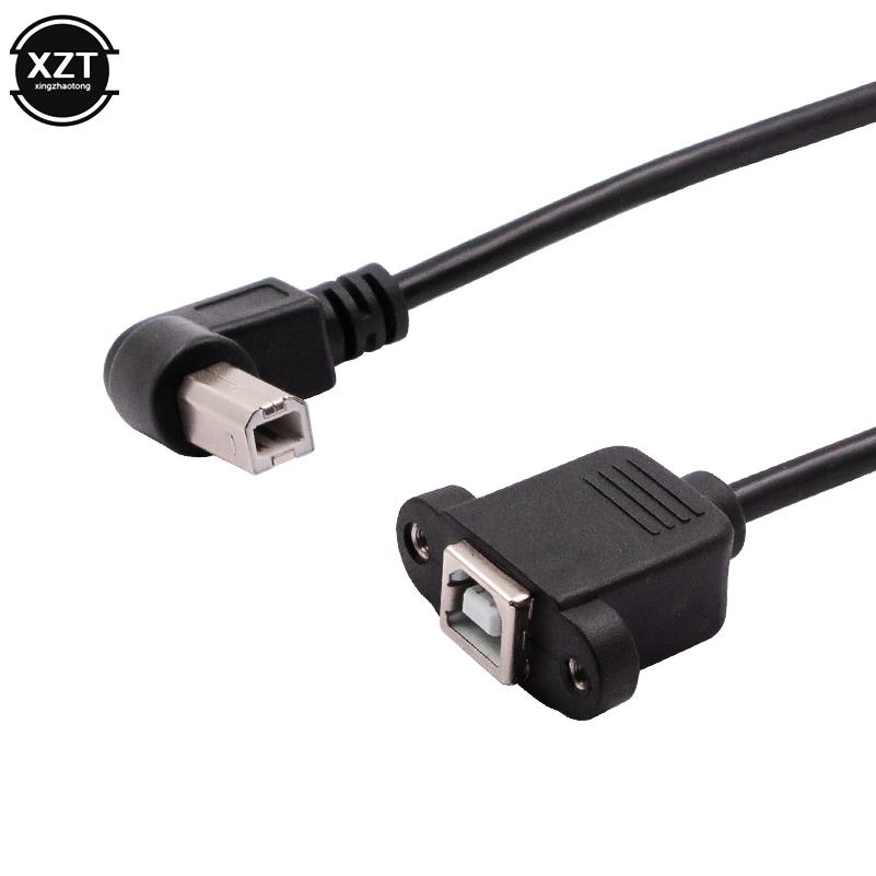 Right Angle USB Type B Male To USB B Female Printer Panel Mount Extension Sync Cable Cord 0.3M 0.5M