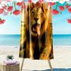 Majestic Lion Roaring Vibrance Print Beach Towel, Quick Drying, Suitable for Travel, Outdoor Sports, Jogging, the Beach and Swimming, Gift