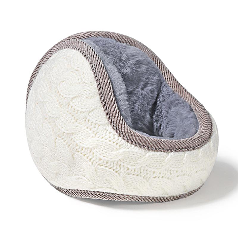 Unisex Winter Plush Earmuffs Fleece Knitted Ear Covers Fluffy Ear Protect Soft Windproof Warm
