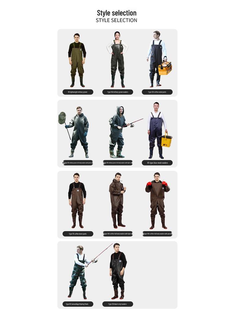 Eco-Friendly One-Piece Fishing Waders with Boots - Full Body Waterproof Pants