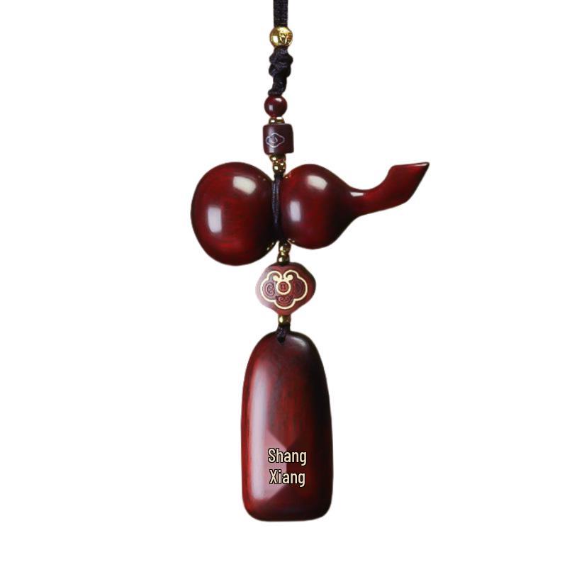 Sandelholz Kürbis Autoanhänger: High-End Amulett für Frieden und Sicherheit, Rückspiegel-Ornament.