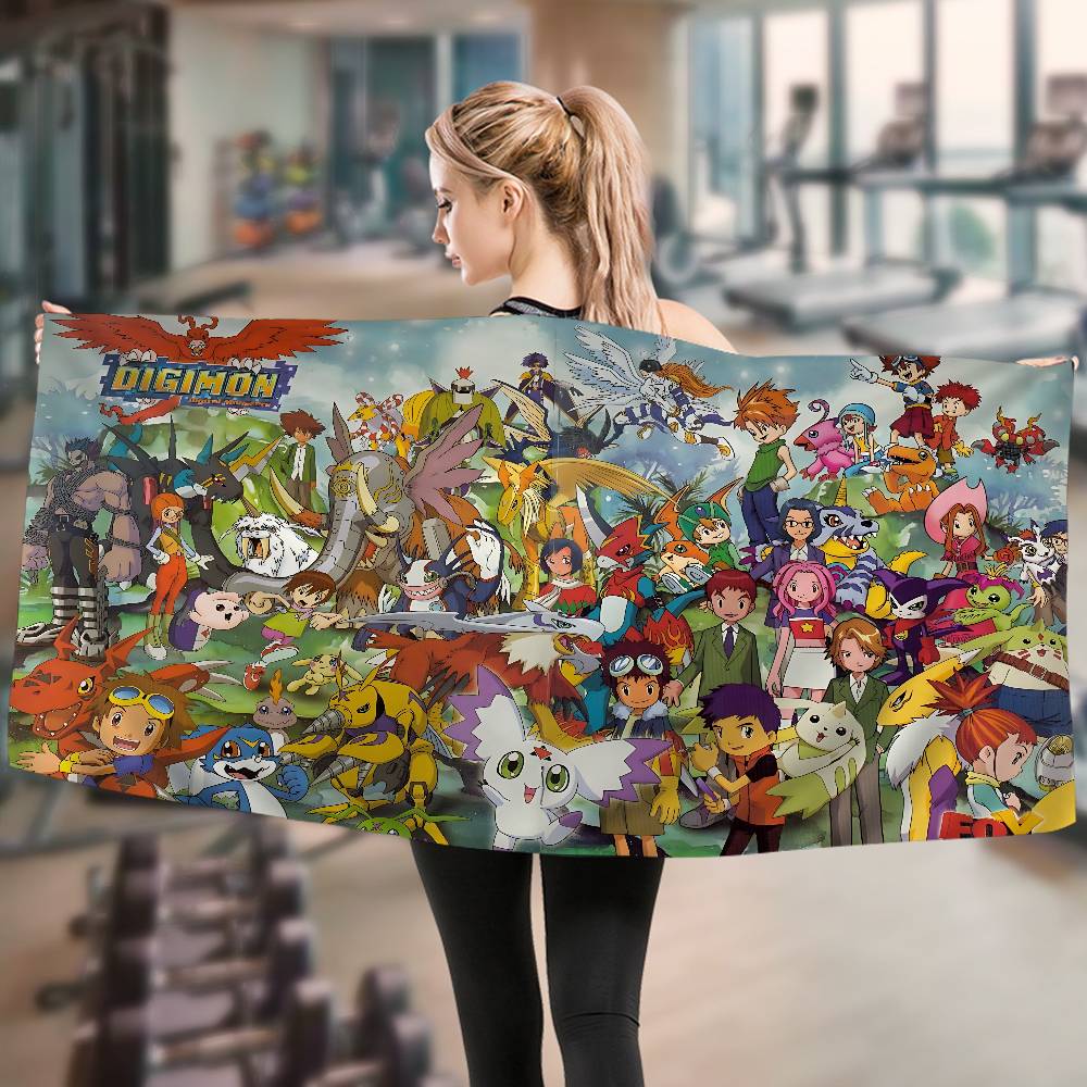 Digimon Adventure Monster Game Beach Towel Colorful Bath Towels For Girl Microfiber Quick Dry Sand Free Beach Yoga Spa